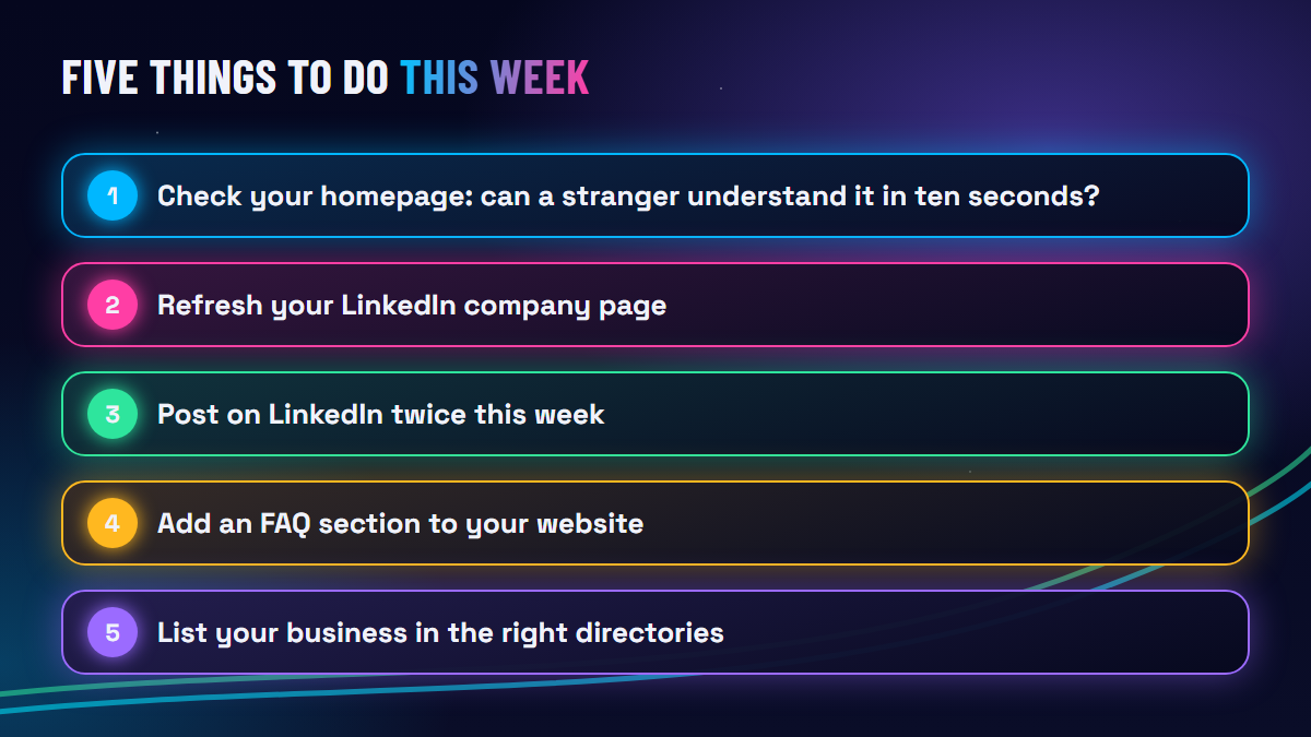 Five things to do this week to get found in AI search